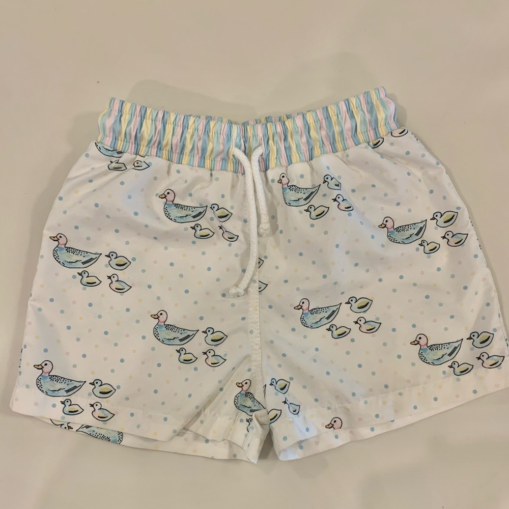 Sal & Pimenta size 4T duckling swim trunks